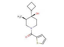 (3R*,4R*)-4-cyclobutyl-3-methyl-1-(2-thienylcarbonyl)-4-piperidinol