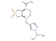 (4aR*,7aS*)-1-acetyl-4-[(1-isopropyl-1H-pyrazol-4-yl)methyl]octahydrothieno[3,4-b]pyrazine 6,6-dioxide