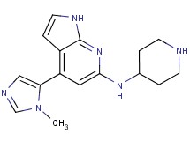 4-(1-methyl-1H-imidazol-5-yl)-N-4-piperidinyl-1H-pyrrolo[2,3-b]pyridin-6-amine dihydrochloride