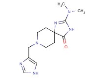 2-(dimethylamino)-8-(1H-imidazol-4-ylmethyl)-1,3,8-triazaspiro[4.5]dec-1-en-4-one