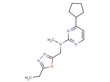 4-cyclopentyl-N-[(5-ethyl-1,3,4-oxadiazol-2-yl)methyl]-N-methylpyrimidin-2-amine