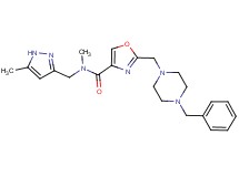 2-[(4-benzyl-1-piperazinyl)methyl]-N-methyl-N-[(5-methyl-1H-pyrazol-3-yl)methyl]-1,3-oxazole-4-carboxamide