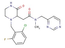 2-[1-(2-chloro-6-fluorobenzyl)-3-oxo-2-piperazinyl]-N-methyl-N-(4-pyrimidinylmethyl)acetamide