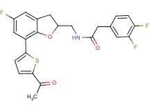 N-{[7-(5-acetyl-2-thienyl)-5-fluoro-2,3-dihydro-1-benzofuran-2-yl]methyl}-2-(3,4-difluorophenyl)acetamide