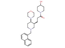 1-{3-[(3S*,4R*)-4-(4-morpholinyl)-1-(1-naphthylmethyl)-3-piperidinyl]propanoyl}-4-piperidinol