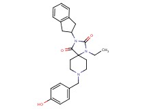 3-(2,3-dihydro-1H-inden-2-yl)-1-ethyl-8-(4-hydroxybenzyl)-1,3,8-triazaspiro[4.5]decane-2,4-dione