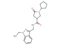 1-cyclopentyl-N-[(1-ethyl-1H-indazol-3-yl)methyl]-5-oxo-3-pyrrolidinecarboxamide