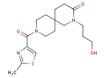2-(3-hydroxypropyl)-9-[(2-methyl-1,3-thiazol-4-yl)carbonyl]-2,9-diazaspiro[5.5]undecan-3-one