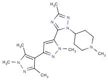 1,1',3',5'-tetramethyl-5-[3-methyl-1-(1-methylpiperidin-4-yl)-1H-1,2,4-triazol-5-yl]-1H,1'H-3,4'-bipyrazole