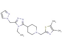 1-[(4,5-dimethyl-1,3-thiazol-2-yl)methyl]-4-[4-ethyl-5-(1H-pyrazol-1-ylmethyl)-4H-1,2,4-triazol-3-yl]piperidine