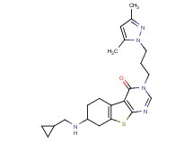 7-[(cyclopropylmethyl)amino]-3-[3-(3,5-dimethyl-1H-pyrazol-1-yl)propyl]-5,6,7,8-tetrahydro[1]benzothieno[2,3-d]pyrimidin-4(3H)-one