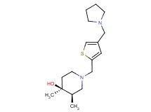 (3R*,4S*)-3,4-dimethyl-1-{[4-(pyrrolidin-1-ylmethyl)-2-thienyl]methyl}piperidin-4-ol