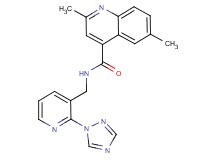2,6-dimethyl-N-{[2-(1H-1,2,4-triazol-1-yl)-3-pyridinyl]methyl}-4-quinolinecarboxamide