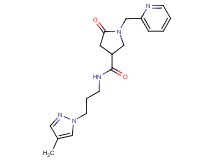 N-[3-(4-methyl-1H-pyrazol-1-yl)propyl]-5-oxo-1-(2-pyridinylmethyl)-3-pyrrolidinecarboxamide