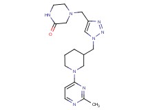 4-[(1-{[1-(2-methyl-4-pyrimidinyl)-3-piperidinyl]methyl}-1H-1,2,3-triazol-4-yl)methyl]-2-piperazinone bis(trifluoroacetate)