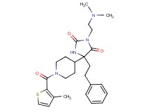 3-[2-(dimethylamino)ethyl]-5-{1-[(3-methyl-2-thienyl)carbonyl]-4-piperidinyl}-5-(2-phenylethyl)-2,4-imidazolidinedione