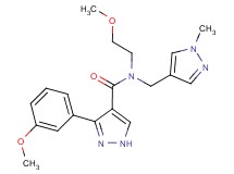 N-(2-methoxyethyl)-3-(3-methoxyphenyl)-N-[(1-methyl-1H-pyrazol-4-yl)methyl]-1H-pyrazole-4-carboxamide