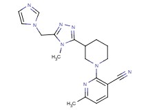 2-{3-[5-(1H-imidazol-1-ylmethyl)-4-methyl-4H-1,2,4-triazol-3-yl]piperidin-1-yl}-6-methylnicotinonitrile