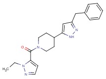 4-(3-benzyl-1H-pyrazol-5-yl)-1-[(1-ethyl-1H-pyrazol-5-yl)carbonyl]piperidine