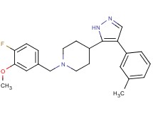 1-(4-fluoro-3-methoxybenzyl)-4-[4-(3-methylphenyl)-1H-pyrazol-5-yl]piperidine