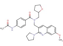 4-(acetylamino)-N-{[7-methoxy-2-(1-pyrrolidinyl)-3-quinolinyl]methyl}-N-(tetrahydro-2-furanylmethyl)benzamide