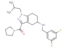 N-(3,5-difluorobenzyl)-1-isobutyl-3-(1-pyrrolidinylcarbonyl)-4,5,6,7-tetrahydro-1H-indazol-5-amine