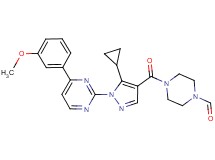 4-({5-cyclopropyl-1-[4-(3-methoxyphenyl)-2-pyrimidinyl]-1H-pyrazol-4-yl}carbonyl)-1-piperazinecarbaldehyde