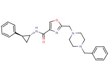 2-[(4-benzyl-1-piperazinyl)methyl]-N-[(1R*,2S*)-2-phenylcyclopropyl]-1,3-oxazole-4-carboxamide