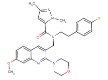 N-[2-(4-fluorophenyl)ethyl]-N-{[7-methoxy-2-(4-morpholinyl)-3-quinolinyl]methyl}-1,3-dimethyl-1H-pyrazole-5-carboxamide