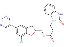 N-{[7-chloro-5-(5-pyrimidinyl)-2,3-dihydro-1-benzofuran-2-yl]methyl}-3-(2-oxo-2,3-dihydro-1H-benzimidazol-1-yl)propanamide