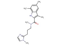 N,3,5,7-tetramethyl-N-[3-(1-methyl-1H-imidazol-2-yl)propyl]-1H-indole-2-carboxamide