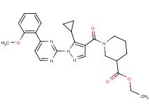 ethyl 1-({5-cyclopropyl-1-[4-(2-methoxyphenyl)-2-pyrimidinyl]-1H-pyrazol-4-yl}carbonyl)-3-piperidinecarboxylate