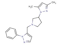 3,5-dimethyl-1-{1-[(1-phenyl-1H-pyrazol-5-yl)methyl]-3-pyrrolidinyl}-1H-pyrazole