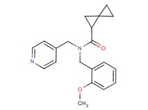 N-(2-methoxybenzyl)-N-(pyridin-4-ylmethyl)spiro[2.2]pentane-1-carboxamide