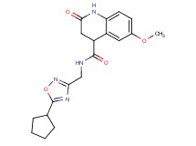 N-[(5-cyclopentyl-1,2,4-oxadiazol-3-yl)methyl]-6-methoxy-2-oxo-1,2,3,4-tetrahydro-4-quinolinecarboxamide