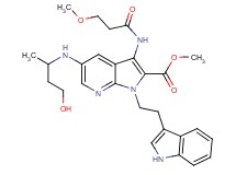 methyl 5-[(3-hydroxy-1-methylpropyl)amino]-1-[2-(1H-indol-3-yl)ethyl]-3-[(3-methoxypropanoyl)amino]-1H-pyrrolo[2,3-b]pyridine-2-carboxylate