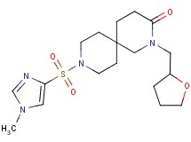 9-[(1-methyl-1H-imidazol-4-yl)sulfonyl]-2-(tetrahydrofuran-2-ylmethyl)-2,9-diazaspiro[5.5]undecan-3-one