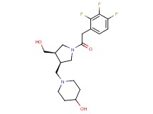 1-({(3R*,4R*)-4-(hydroxymethyl)-1-[(2,3,4-trifluorophenyl)acetyl]pyrrolidin-3-yl}methyl)piperidin-4-ol acetate