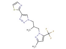 1-{2-methyl-3-[3-methyl-5-(trifluoromethyl)-1H-pyrazol-1-yl]propyl}-4-(1,3-thiazol-2-yl)-1H-1,2,3-triazole