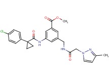 methyl 3-({[1-(4-chlorophenyl)cyclopropyl]carbonyl}amino)-5-({[(3-methyl-1H-pyrazol-1-yl)acetyl]amino}methyl)benzoate