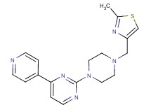 2-{4-[(2-methyl-1,3-thiazol-4-yl)methyl]-1-piperazinyl}-4-(4-pyridinyl)pyrimidine