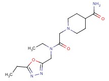 1-(2-{ethyl[(5-ethyl-1,3,4-oxadiazol-2-yl)methyl]amino}-2-oxoethyl)-4-piperidinecarboxamide