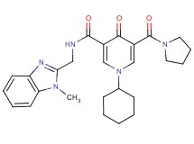 1-cyclohexyl-N-[(1-methyl-1H-benzimidazol-2-yl)methyl]-4-oxo-5-(1-pyrrolidinylcarbonyl)-1,4-dihydro-3-pyridinecarboxamide
