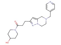 1-{3-[5-(4-pyridinylmethyl)-4,5,6,7-tetrahydropyrazolo[1,5-a]pyrazin-2-yl]propanoyl}-4-piperidinol