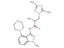 3-(3,5-dimethyl-1H-1,2,4-triazol-1-yl)-2-methyl-N-(1-methyl-4-morpholin-4-yl-1H-indazol-3-yl)propanamide