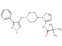 2,2-dimethyl-N-(1-{1-[(3-phenyl-1H-pyrazol-4-yl)methyl]-4-piperidinyl}-1H-pyrazol-5-yl)propanamide