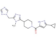 1-[(3-cyclopropyl-1H-pyrazol-5-yl)carbonyl]-4-[4-methyl-5-(1H-1,2,4-triazol-1-ylmethyl)-4H-1,2,4-triazol-3-yl]piperidine