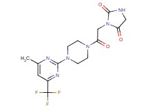 3-(2-{4-[4-methyl-6-(trifluoromethyl)-2-pyrimidinyl]-1-piperazinyl}-2-oxoethyl)-2,4-imidazolidinedione