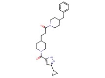 4-benzyl-1-(3-{1-[(3-cyclopropyl-1H-pyrazol-5-yl)carbonyl]-4-piperidinyl}propanoyl)piperidine