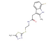 2-(7-fluoro-2-methyl-1H-indol-3-yl)-N-{2-[(5-methyl-1,3,4-thiadiazol-2-yl)thio]ethyl}acetamide